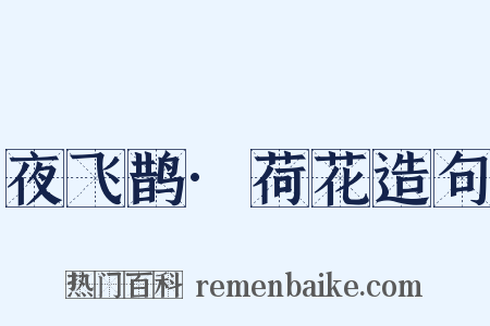 夜飞鹊·荷花造句是什么意思的图片